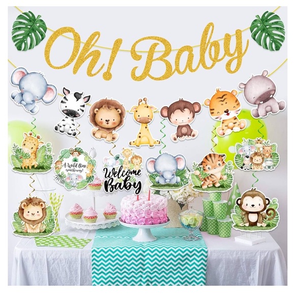 Safari “Oh Baby “Baby Shower Decorations ,Jungle Baby Shower Decorations - Picture 6 of 6